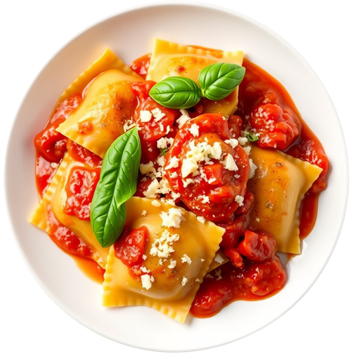Red Pepper Ravioli dish