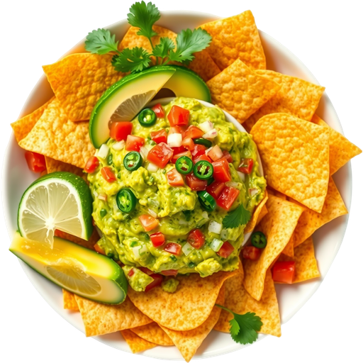 Chips and Guacamole dish