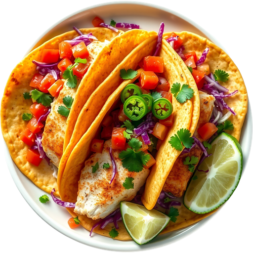 Loaded Mahi Mahi Fish Tacos dish