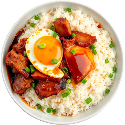 BBQ Pork, Rice and Egg dish
