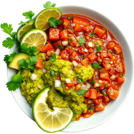 Salsa and Guacamole dish