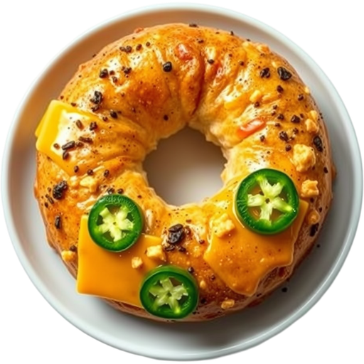 Jalapeno Cheddar Bagel dish