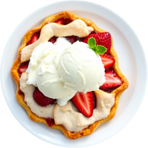 Strawberry Crostata with Honeycomb Ice Cream dish