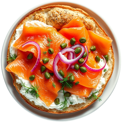Salmon & Lox Bagel Sandwich dish