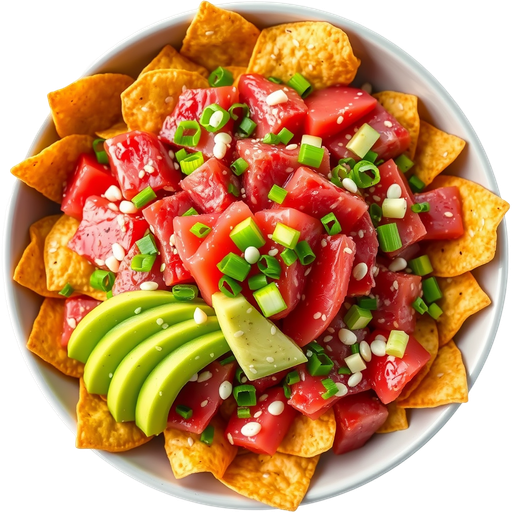 Ahi Tuna Poke Nachos dish