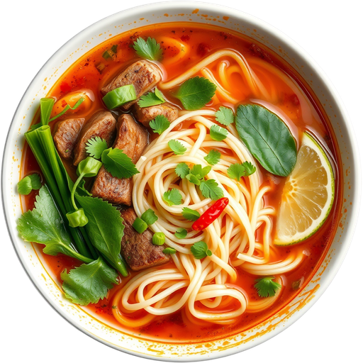 Bún Bò Huế Spicy Vietnamese Noodle Soup dish