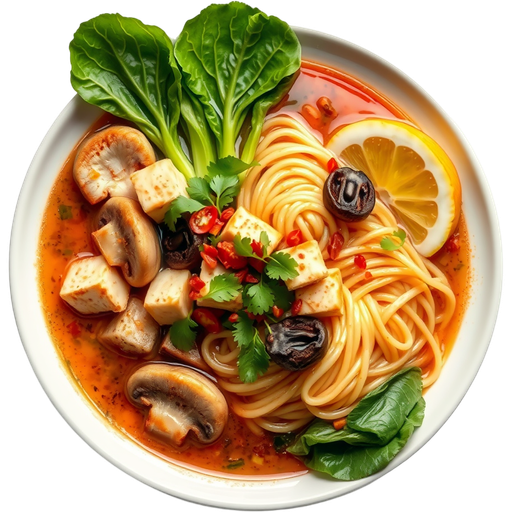 Vegan Spicy Lemongrass Ramen dish