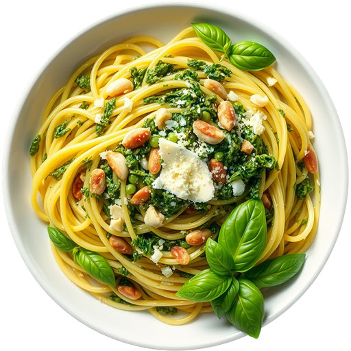 Pesto Fettuccine dish