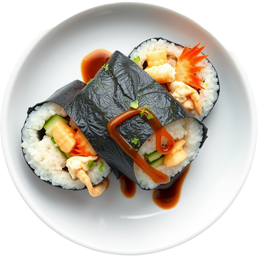 Blue and Dungeness Crab Hand Roll dish
