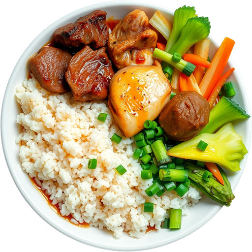 Combo Beef and Chicken Bowl dish