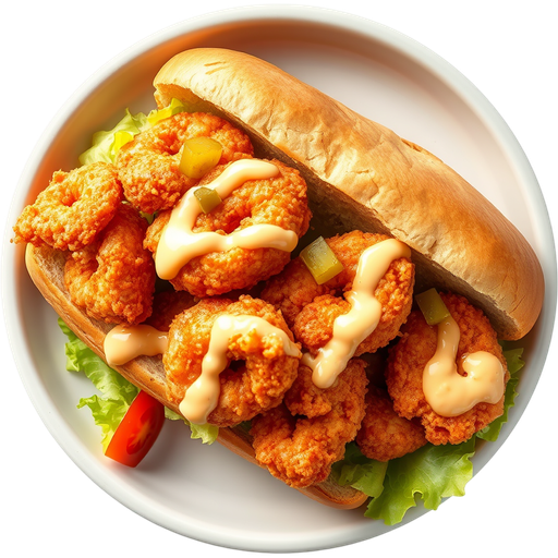 Fried Shrimp Po'boy dish