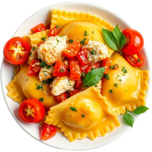 Handmade Chicken Ravioli dish