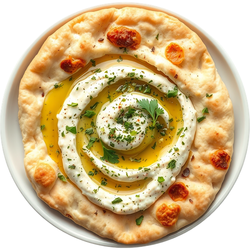 Pita Bread with Oil/Herb Dip dish