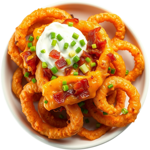 Loaded Onion Rings dish