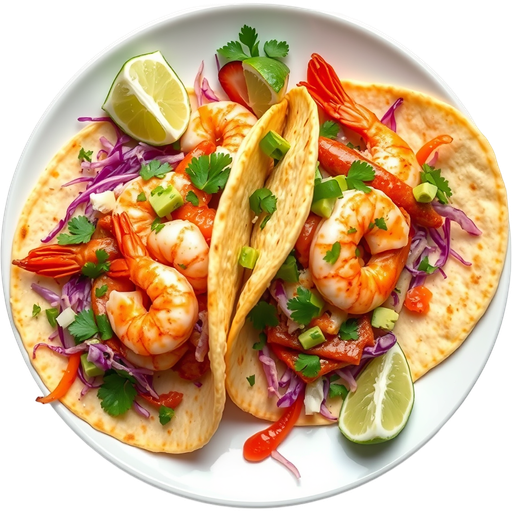 Shrimp and Pescado Tacos dish
