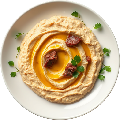 Hummus with Beef dish