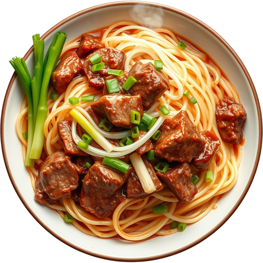 Hong Kong Rice Noodles with Beef dish