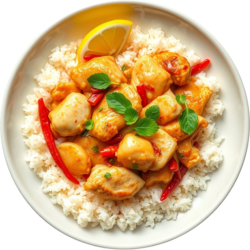 Lemongrass Chicken with Rice dish