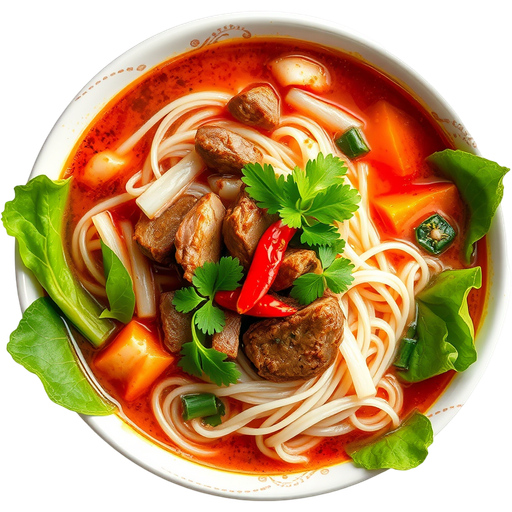 Bun Bo Hue Spicy Beef Soup dish