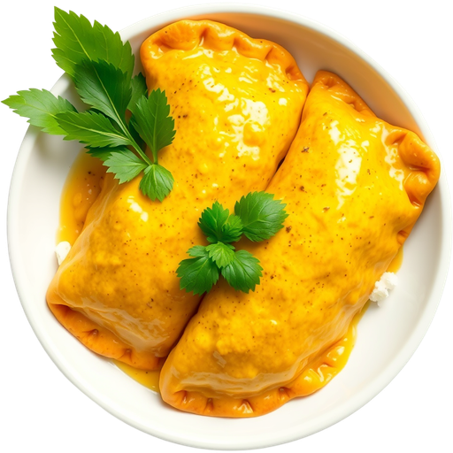 Thai-Inspired Yellow Chicken Curry Empanada dish