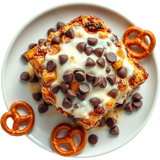 Chocolate Pretzel Bread Pudding dish
