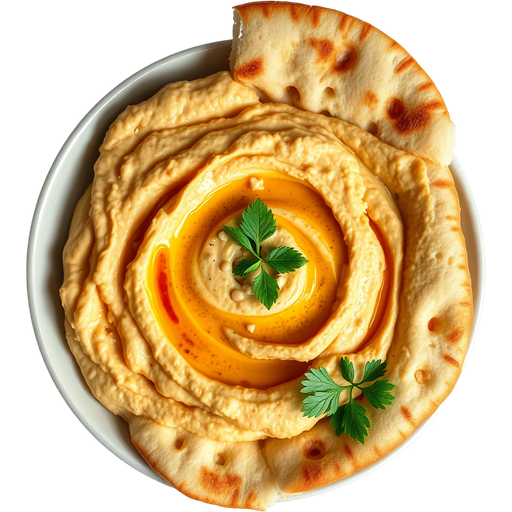 Hummus with Pita Bread dish