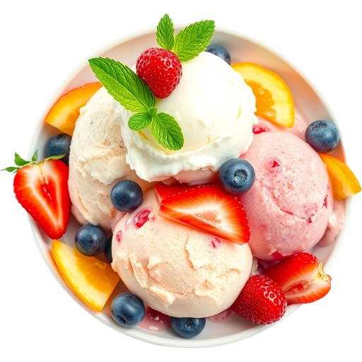 Ice Cream & Fresh Fruit Sorbets dish