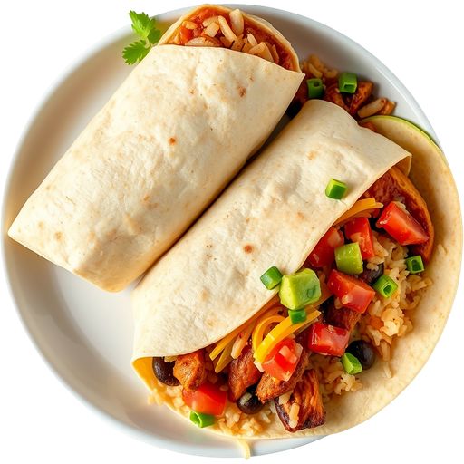 Chicken Burrito and Carne Asada Combo dish