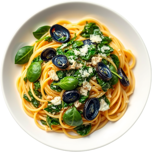 Uni and Spinach Pasta dish