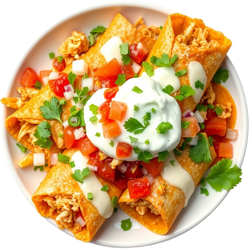 Chicken Flautas dish