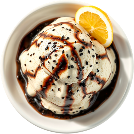 Black Sesame Ice Cream dish