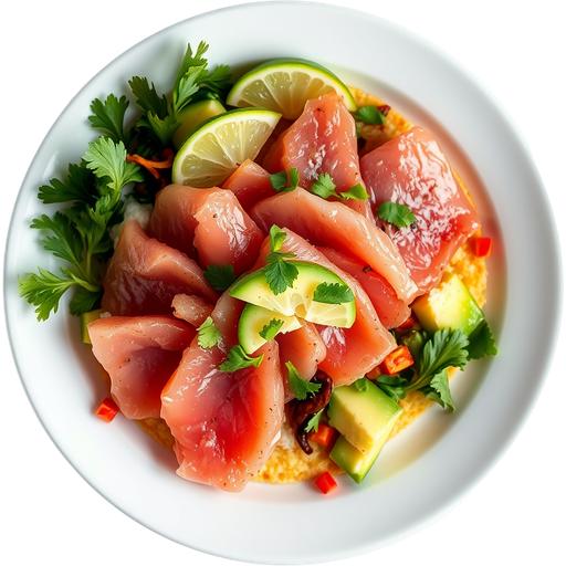 Tuna Carpaccio Yuca Tostada dish