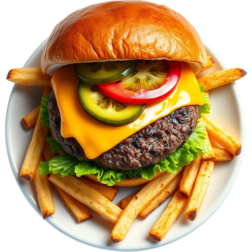 Cheeseburger with Fries dish