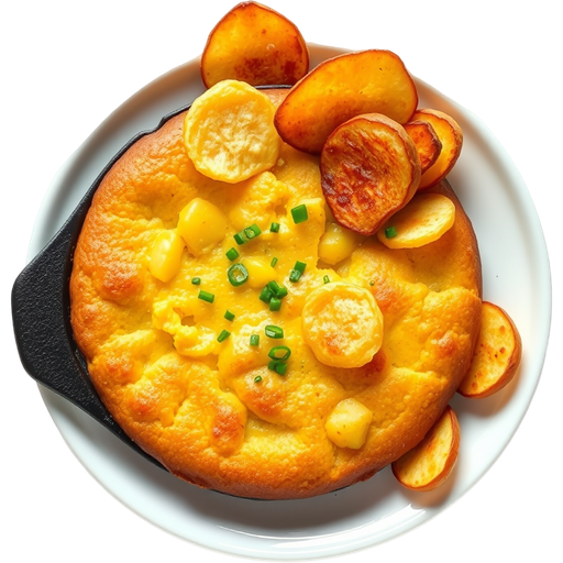 Skillet Cornbread and Potato Chips dish