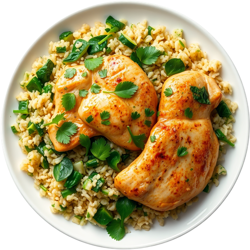 Chicken with Green Rice dish