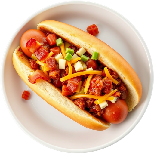 Bacon Chili Cheese Dog dish