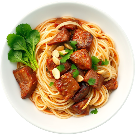 Beef Sate Rice Noodle dish