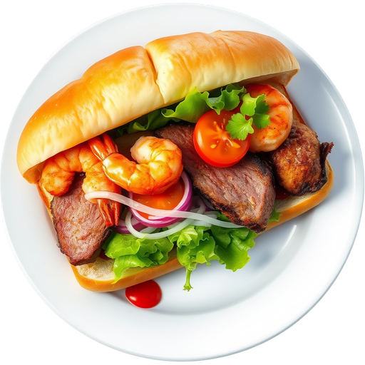 Big Ms Surf and Turf PoBoy dish
