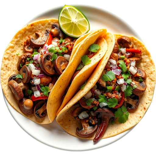 Mushroom and Chile Tacos dish