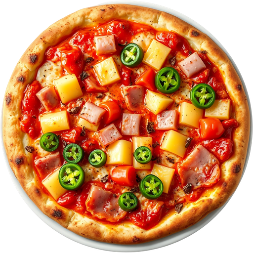 Spicy Hawaiian Pizza with Garlic Crust dish