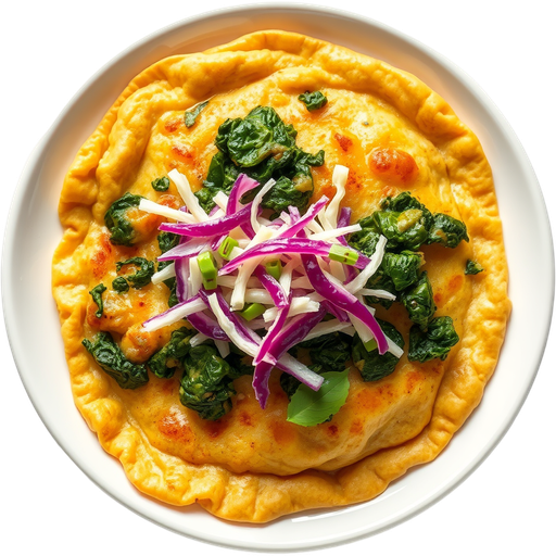 Spinach with Queso Pupusa dish