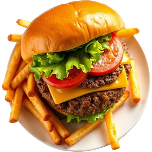 Cheeseburger with Fries dish