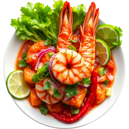 Red Aguachile dish