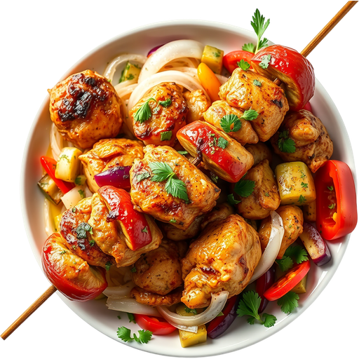 Chicken Skewers Meal dish