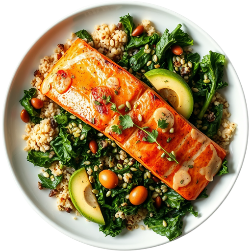 Salmon and Kale Bowl dish