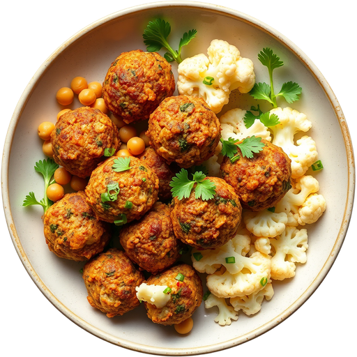 Falafel and Cauliflower dish