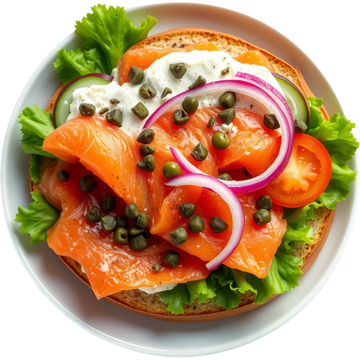 Bagel with Works dish