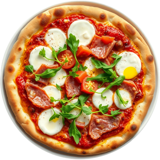 Margarita Pizza with Prosciutto and Arugula dish