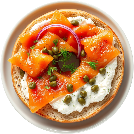 Lox and Works Bagel dish
