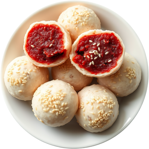 Red Bean Sesame Balls dish